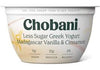 Chobani Less Sugar Greek Yogurt Madagascar Vanilla Cinnamon